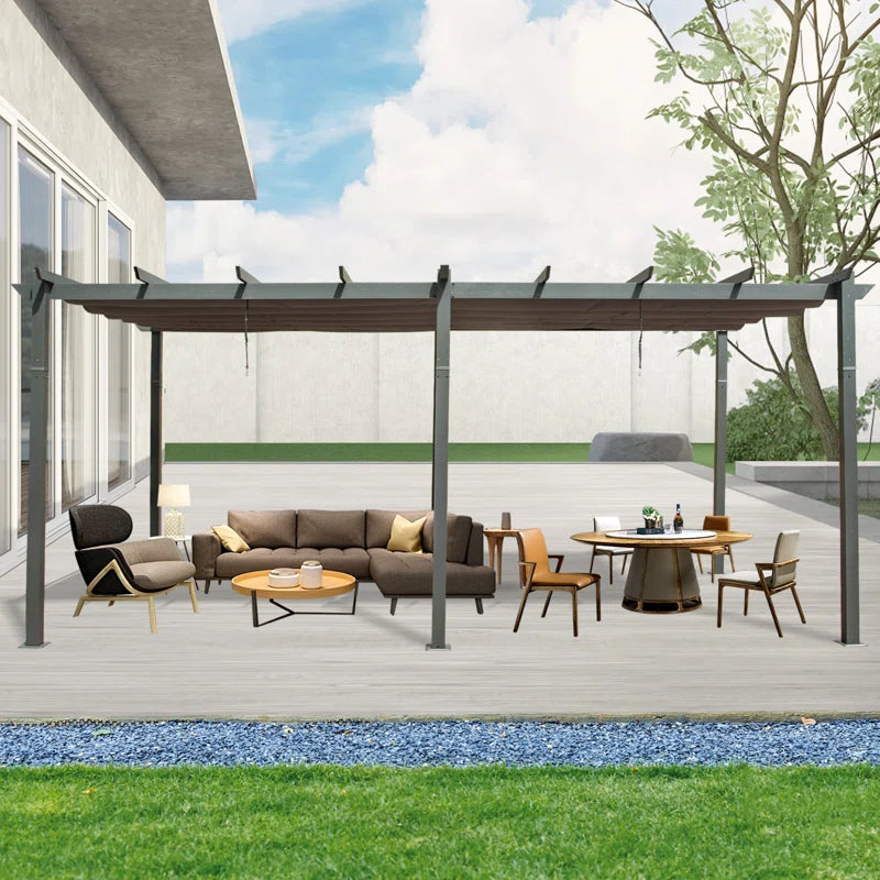 Outdoor Aluminum Retractable Pergola with Canopy