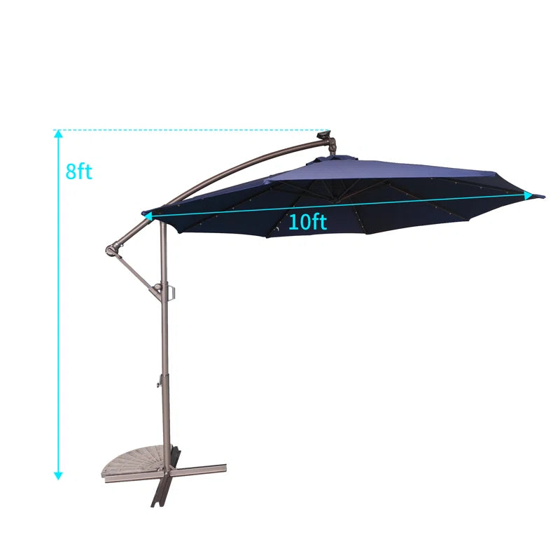 Direen 120'' Lighted Tilt Cantilever Umbrella
