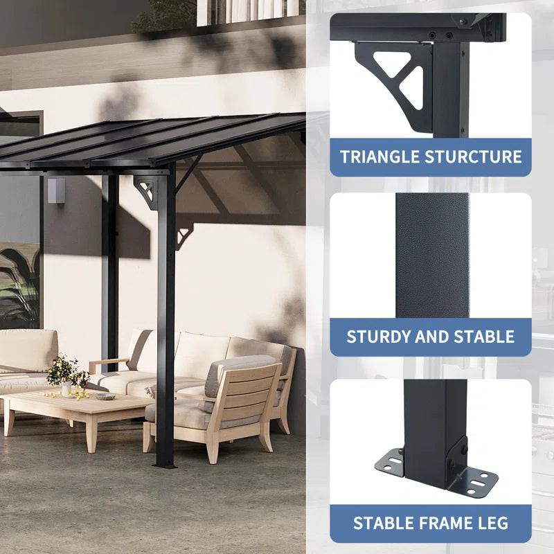8 Ft. W X 5 Ft. D Aluminum Pergola with Canopy