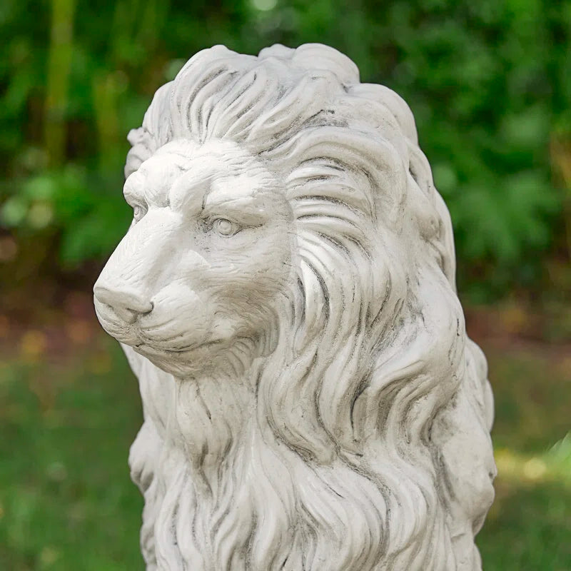 27.75"H Oversized MGO Guardian Sitting Lion Garden Statue