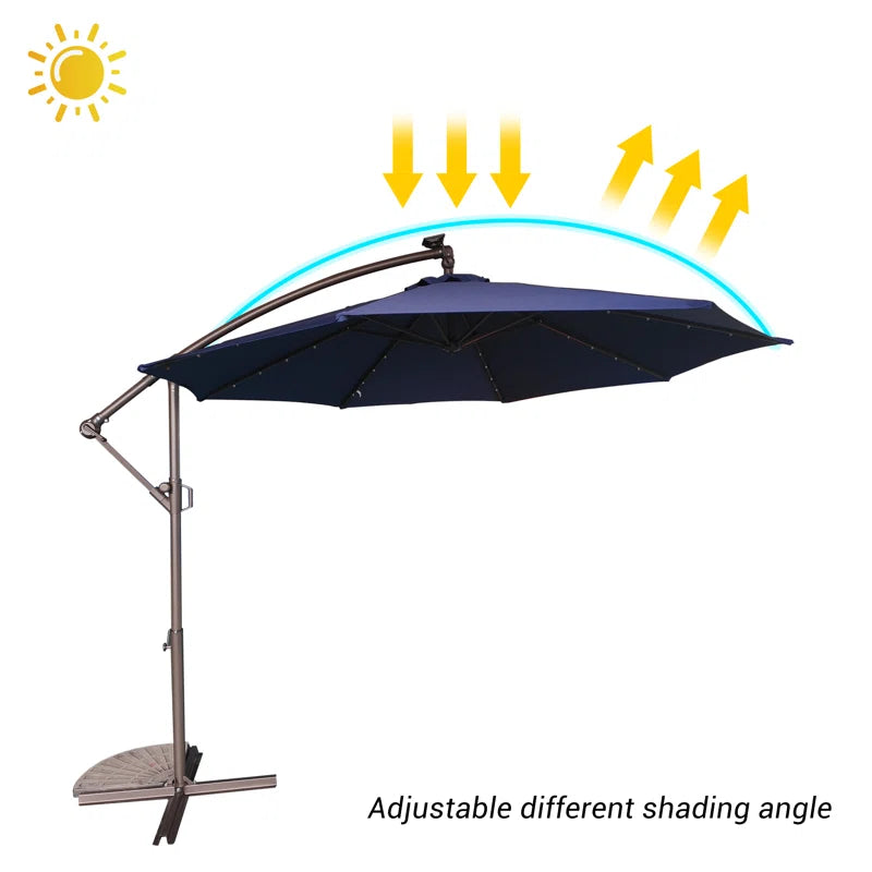Direen 120'' Lighted Tilt Cantilever Umbrella
