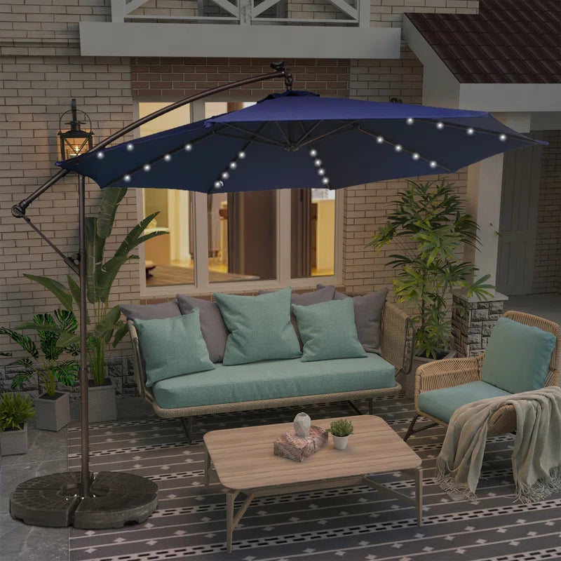 Direen 120'' Lighted Tilt Cantilever Umbrella