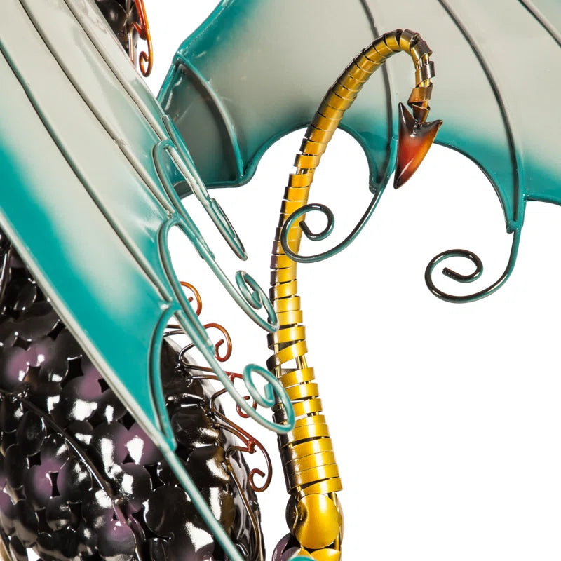 Onancock Dragons Weather Resistant Metal Solar LED Garden Statue