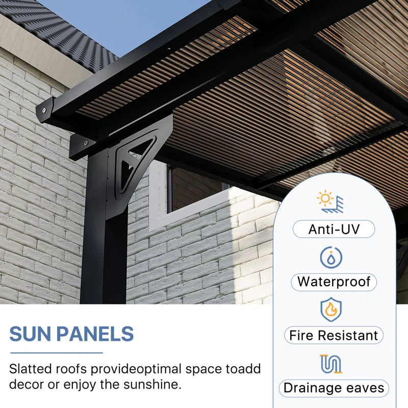 8 Ft. W X 5 Ft. D Aluminum Pergola with Canopy