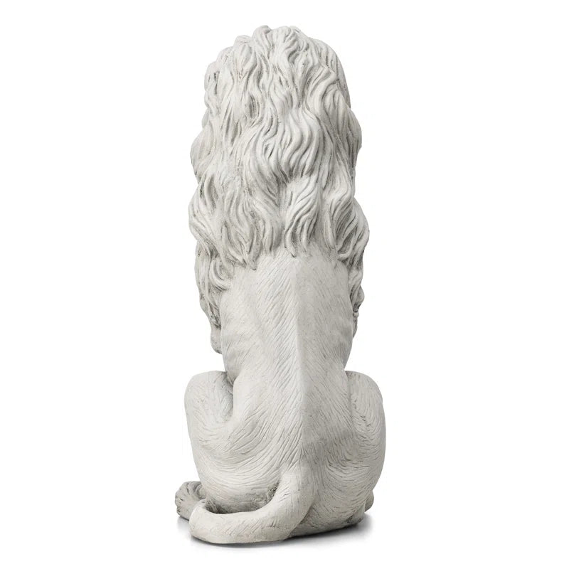 27.75"H Oversized MGO Guardian Sitting Lion Garden Statue