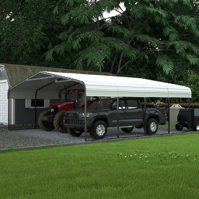 20 Ft. W X 20 Ft. D Heavy Duty Carport with Galvanized Steel Roof