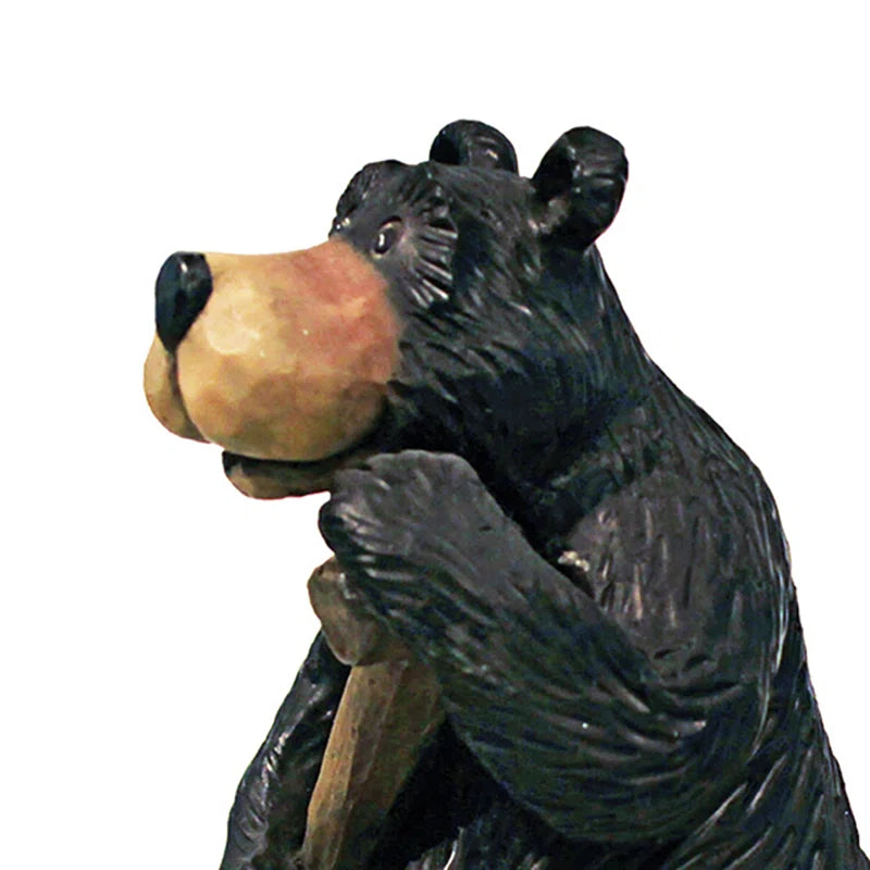 Moose and Black Bear in a Boat Statue