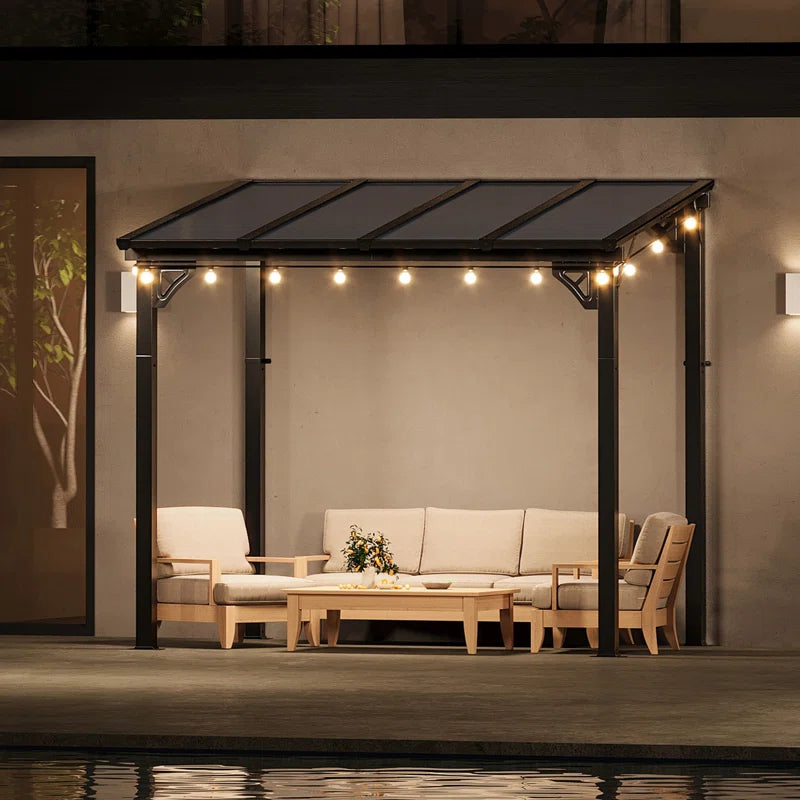 8 Ft. W X 5 Ft. D Aluminum Pergola with Canopy