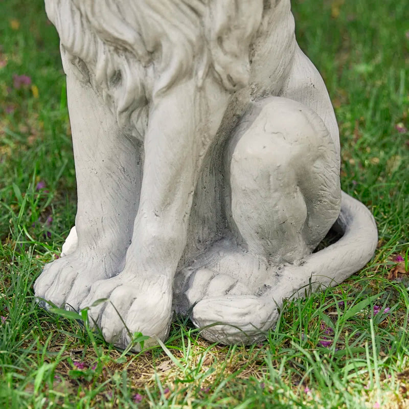 27.75"H Oversized MGO Guardian Sitting Lion Garden Statue