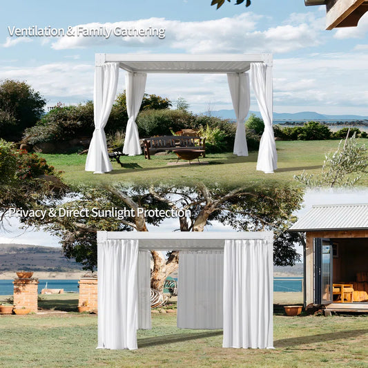 10 Ft. W X 12 Ft. D Adjustable Louvered Roof Aluminum Pergola