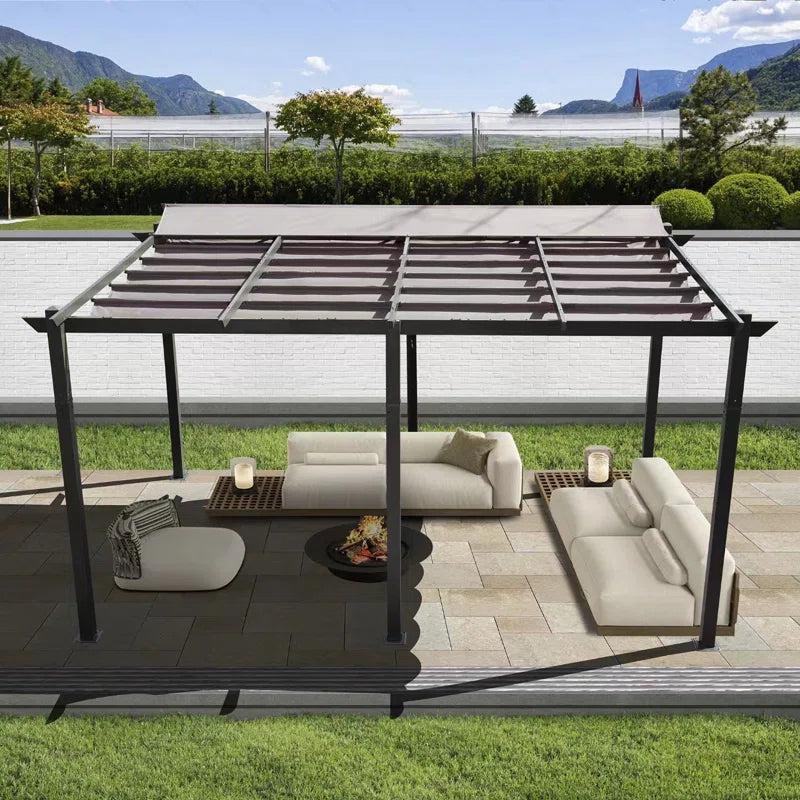 Outdoor Aluminum Retractable Pergola with Canopy
