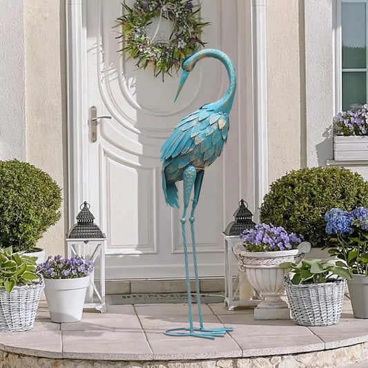Paisyn Crane Metal Garden Statue