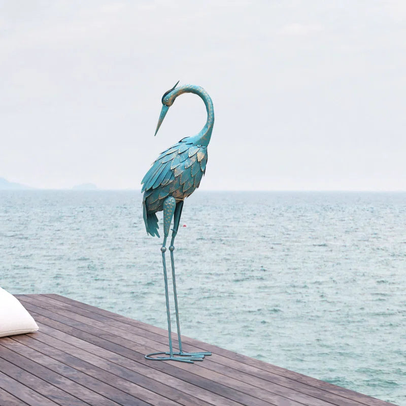 Paisyn Crane Metal Garden Statue