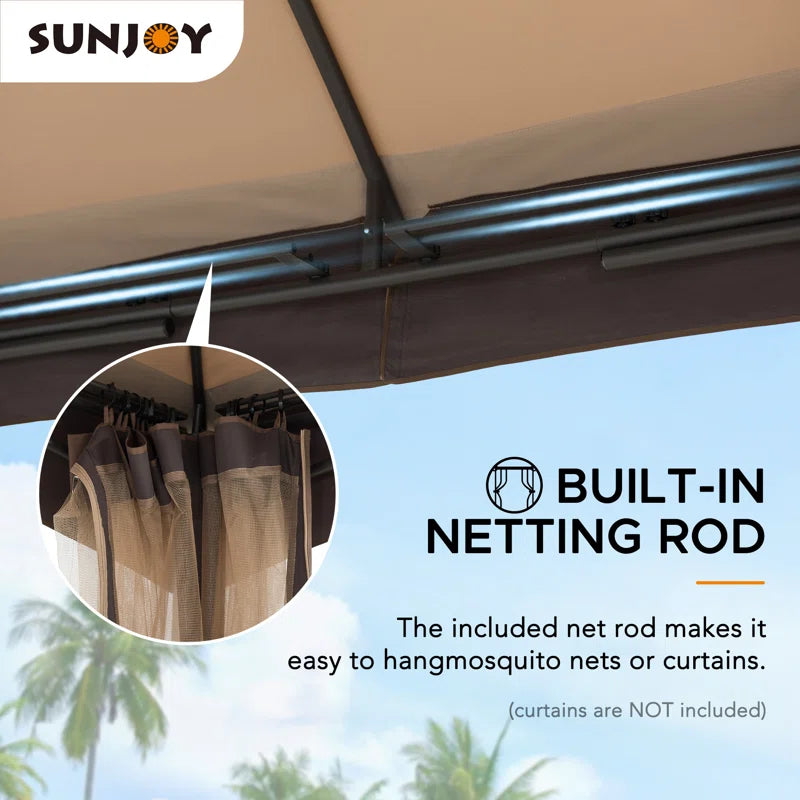 Metal Soft Top Gazebo 10.5 X 13 Ft. 2-Tier Steel Gazebo
